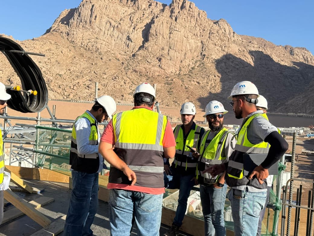Construction workers carrying out site activities